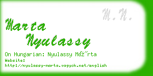 marta nyulassy business card